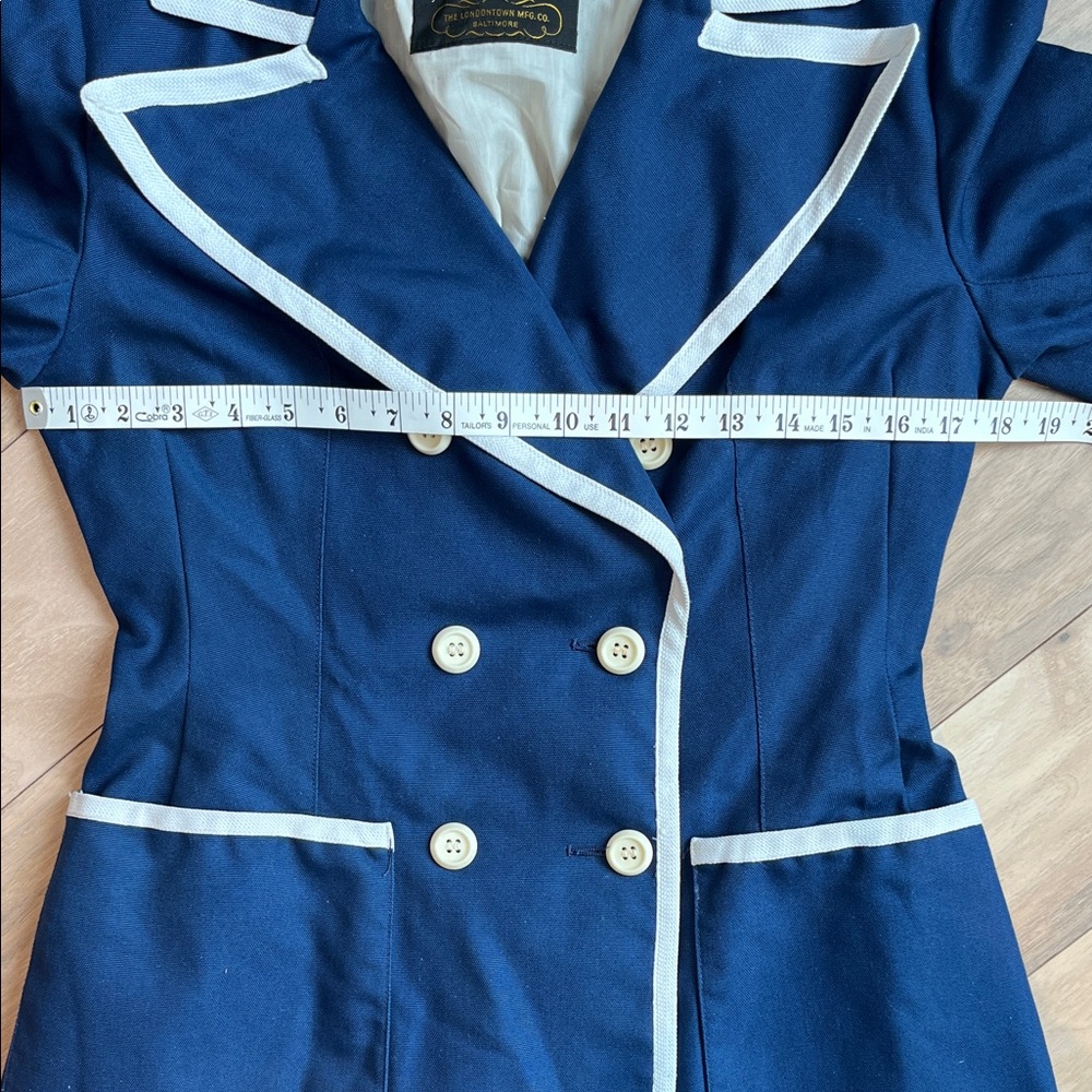 Vintage London Fog Navy Double-Breasted Main Coat Size S - Picture 10 of 16